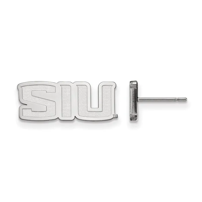 14K White Gold Southern Illinois University XS Post Earrings TreasureFineJewelers Earrings