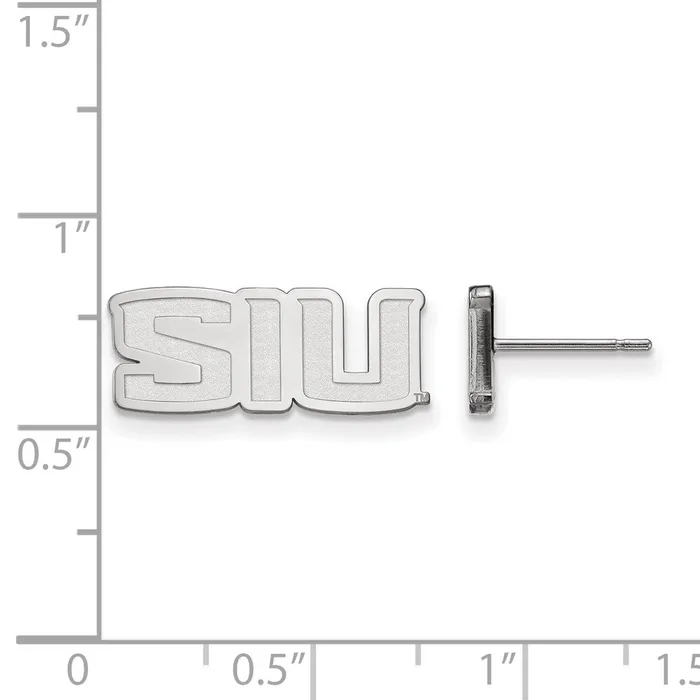 14K White Gold Southern Illinois University XS Post Earrings TreasureFineJewelers Earrings