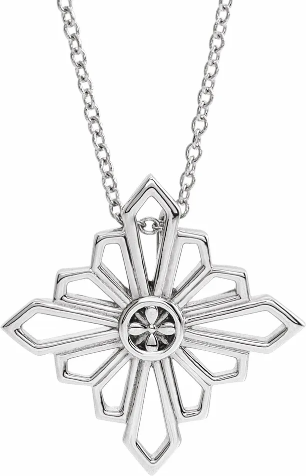 14K White Gold VintageInspired Geometric 1618 Necklace TreasureFineJewelers Necklaces 14K White Gold VintageInspired Geometric 1618 Necklace TreasureFineJewelers Necklaces