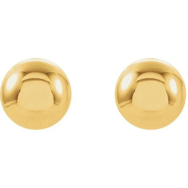 14K Yellow Gold 4 mm Ball Stud Piercing Earrings TreasureFineJewelers Earrings