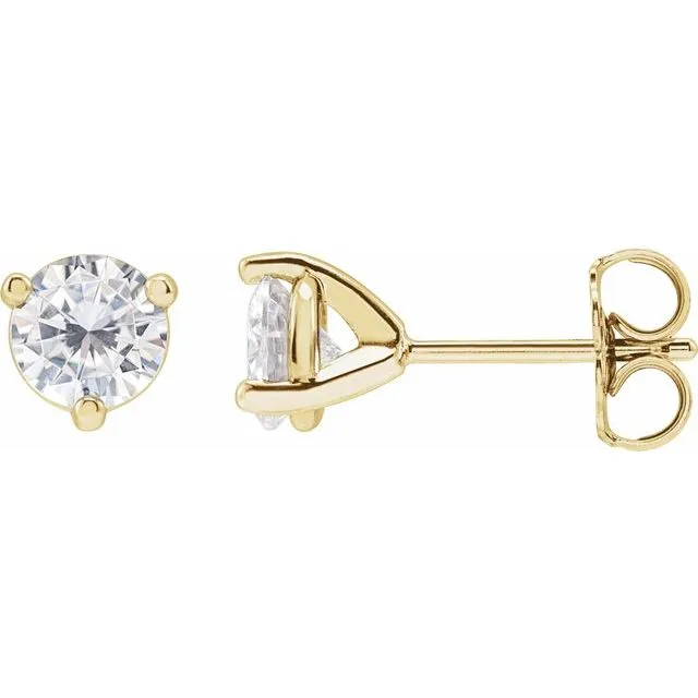 14K Yellow Gold 5 mm Round Stuller LabGrown Moissanite Earrings TreasureFineJewelers Earrings