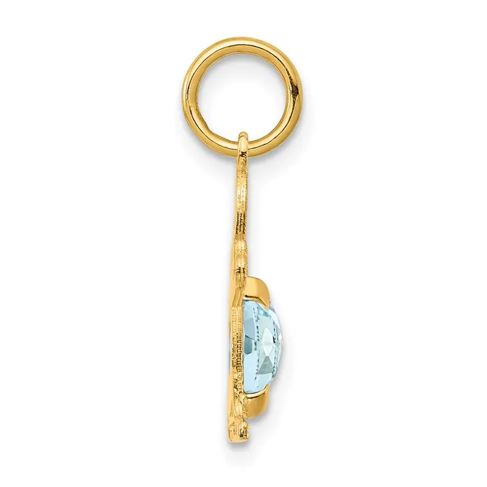 14k Yellow Gold Boy 6x4 Oval Genuine AquamarineMarch TreasureFineJewelers PreStyled Sets
