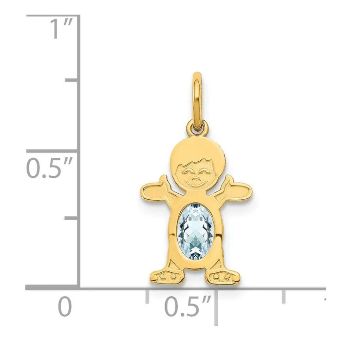 14k Yellow Gold Boy 6x4 Oval Genuine AquamarineMarch TreasureFineJewelers PreStyled Sets