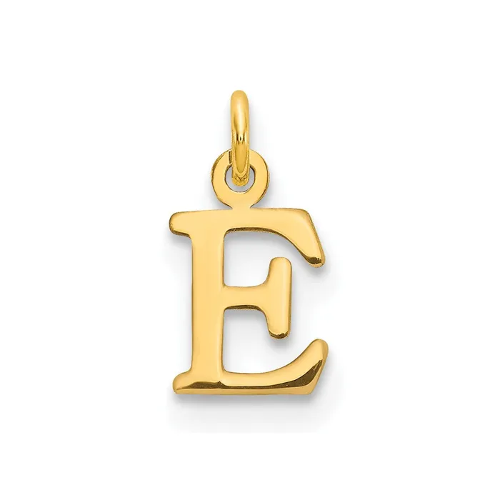 14k Yellow Gold Cutout Letter E Initial Pendant TreasureFineJewelers Necklaces