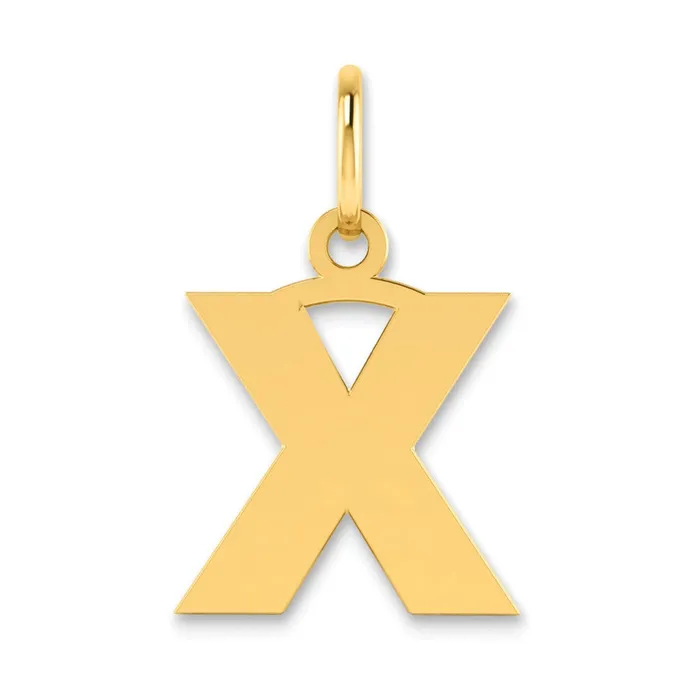 14k Yellow Gold Letter X Initial Pendant TreasureFineJewelers Necklaces