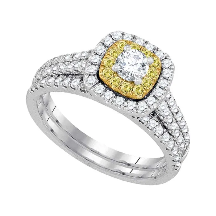 14kt white gold womens round diamond bridal wedding engagement ring band set 100 cttw94167 North Arrow Shop Rings