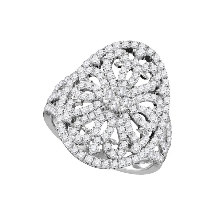 14kt white gold womens round diamond cluster bridal wedding engagement ring 1 15 cttw109506 North Arrow Shop Rings