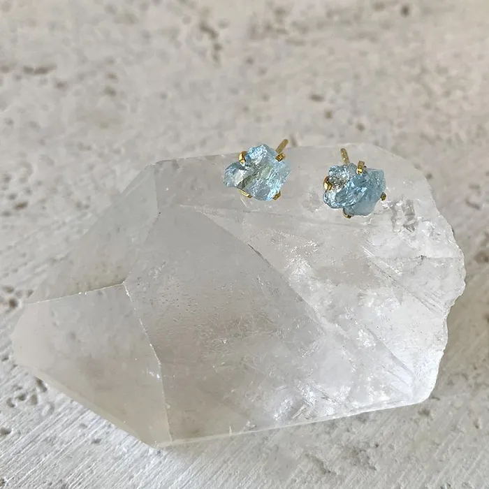 Aquamarine Stud Earrings Robindira Unsworth Earrings