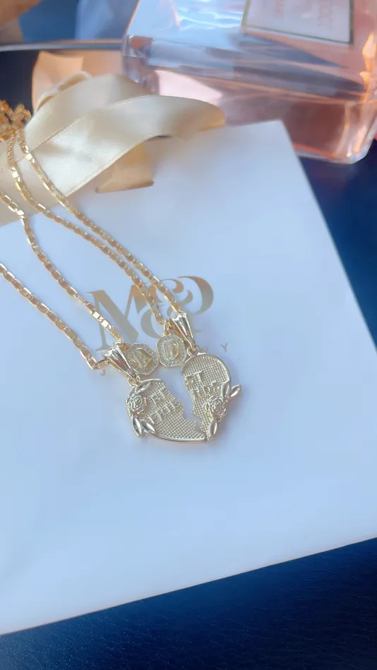 Best Friends Initial Heart Necklaces MP Jewelry Necklaces