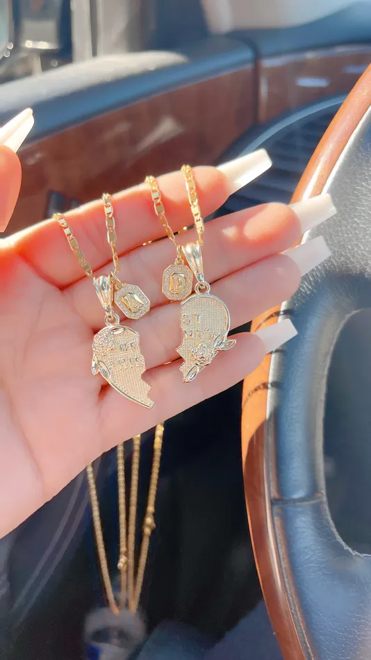 Best Friends Initial Heart Necklaces MP Jewelry Necklaces