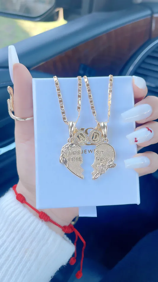 Best Friends Initial Heart Necklaces MP Jewelry Necklaces