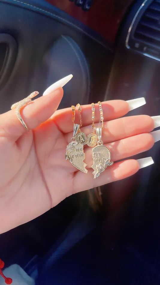 Best Friends Initial Heart Necklaces MP Jewelry Necklaces