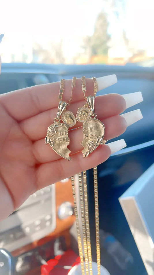 Best Friends Initial Heart Necklaces MP Jewelry Necklaces