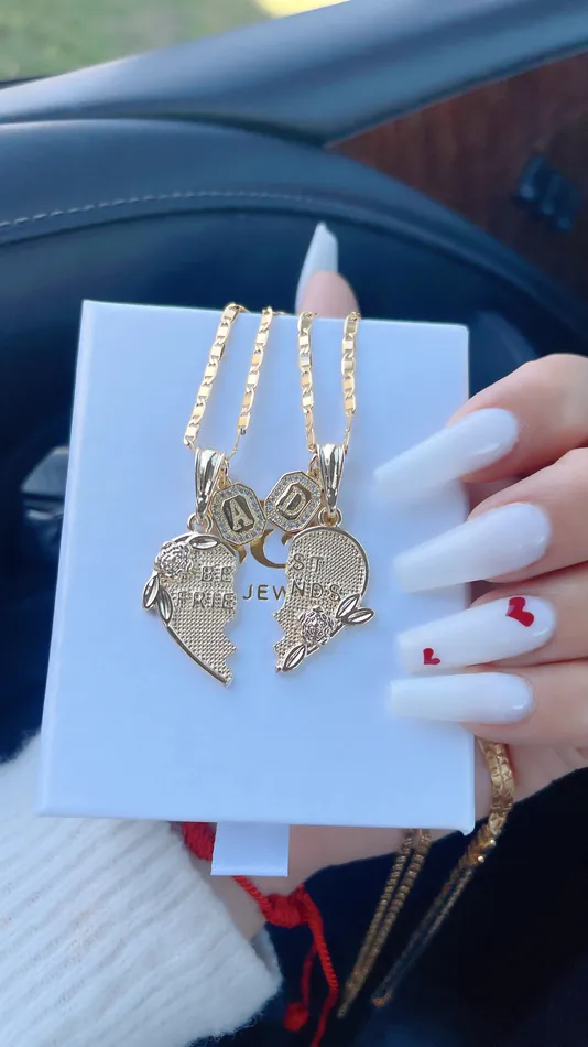 Best Friends Initial Heart Necklaces MP Jewelry Necklaces