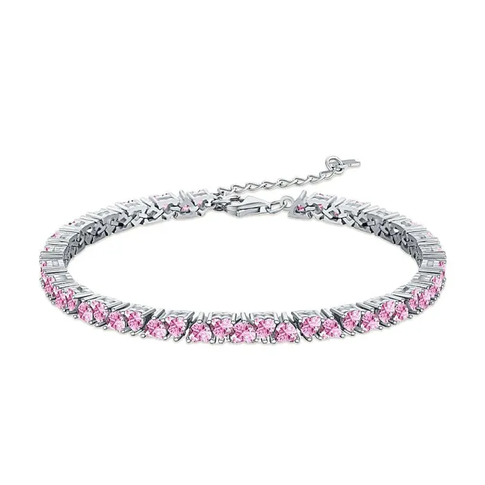 Bracelets Heart Shape Pink Tennis Bracelet Female Trendolla Jewelry