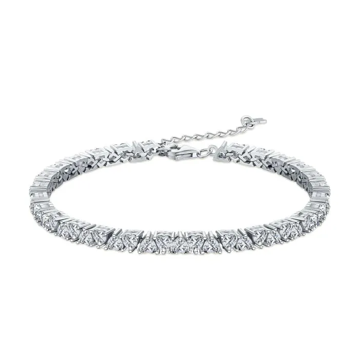 Bracelets Heart Shape Pink Tennis Bracelet Female Trendolla Jewelry