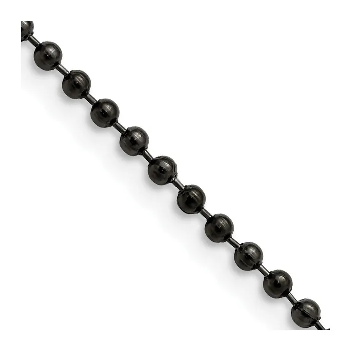 Bracelets TreasureFineJewelers Stainless Steel Antiqued 24mm 22in Beaded Ball Chain