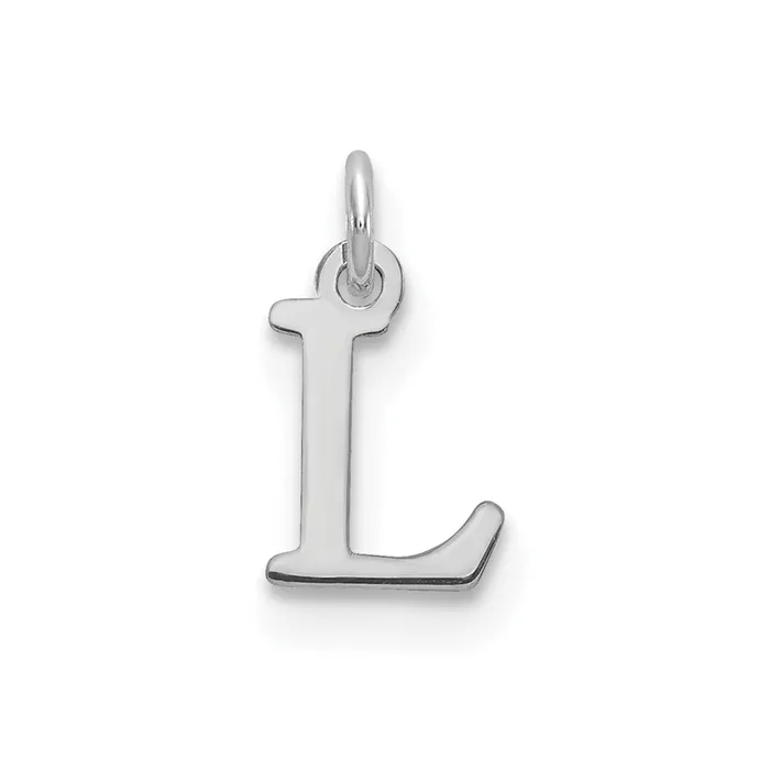 Charm Necklaces 10k White Gold Cutout Letter L Initial Charm TreasureFineJewelers Charm Necklaces 10k White Gold Cutout Letter L Initial Charm TreasureFineJewelers
