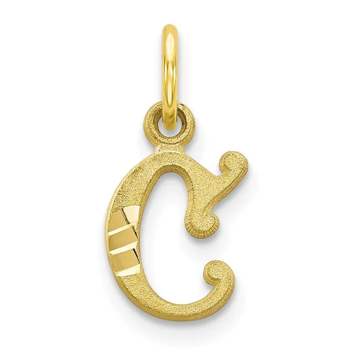 Charm Necklaces 10k Yellow Gold Initial C Charm TreasureFineJewelers