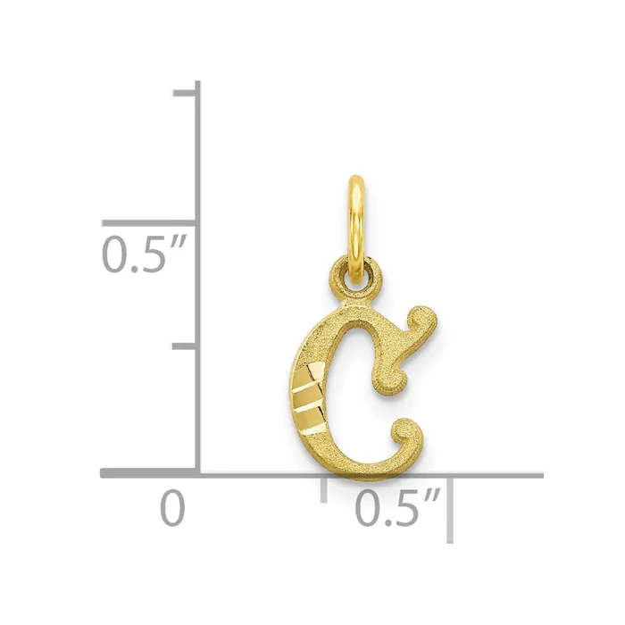 Charm Necklaces 10k Yellow Gold Initial C Charm TreasureFineJewelers