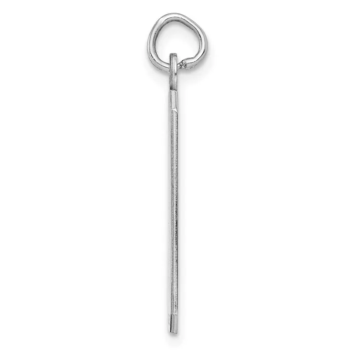 Charm Necklaces SS Rhplt Engraveable Rectangle Polished FrontSatin Back Disc Charm TreasureFineJewelers