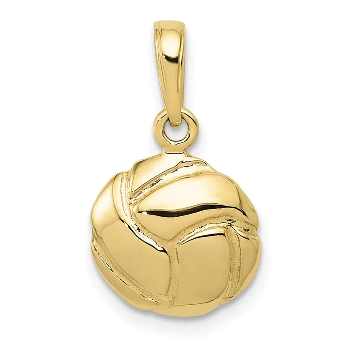 Charm Necklaces TreasureFineJewelers 10K Solid Satin Diamond Cut Volleyball Charm Charm Necklaces TreasureFineJewelers 10K Solid Satin Diamond Cut Volleyball Charm