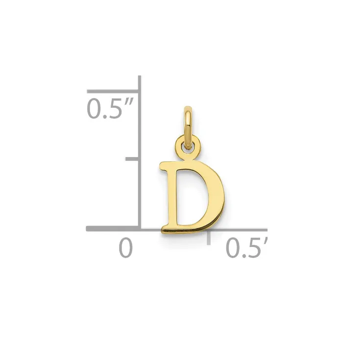 Charm Necklaces TreasureFineJewelers 10k Yellow Gold Cutout Letter D Initial Charm