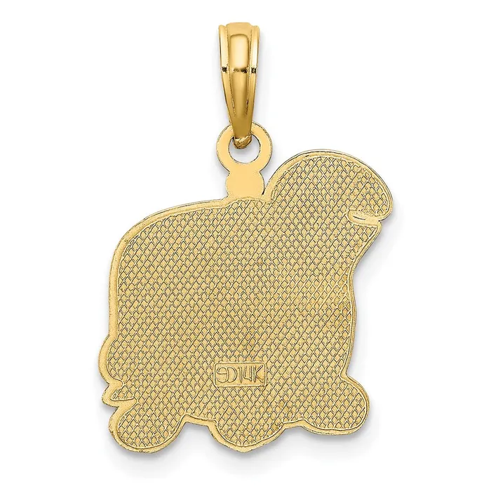 Charm Necklaces TreasureFineJewelers 14K Brown Tan and Black Enamel Turtle Charm