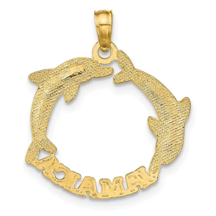 Charm Necklaces TreasureFineJewelers 14K JAMAICA wDolphins Charm