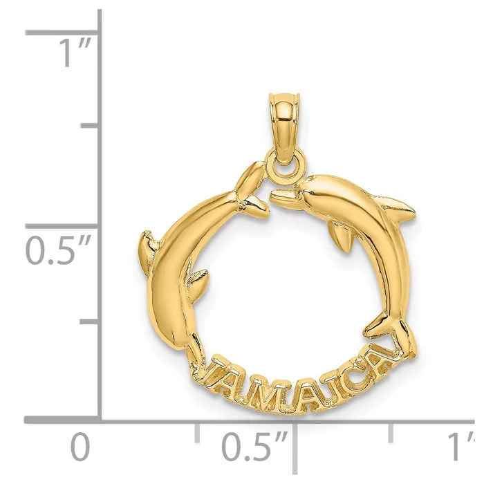 Charm Necklaces TreasureFineJewelers 14K JAMAICA wDolphins Charm