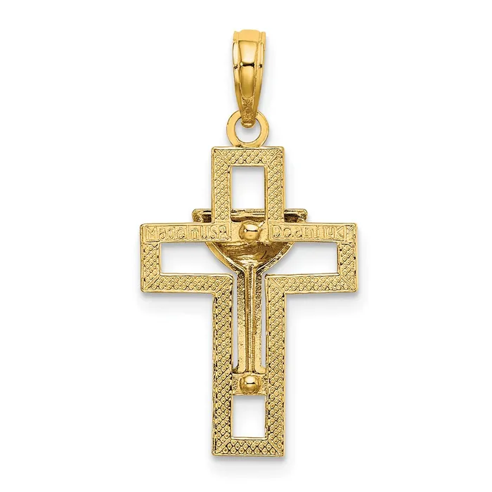 Charm Necklaces TreasureFineJewelers 14K Polished Cross W Communion Cup Charm