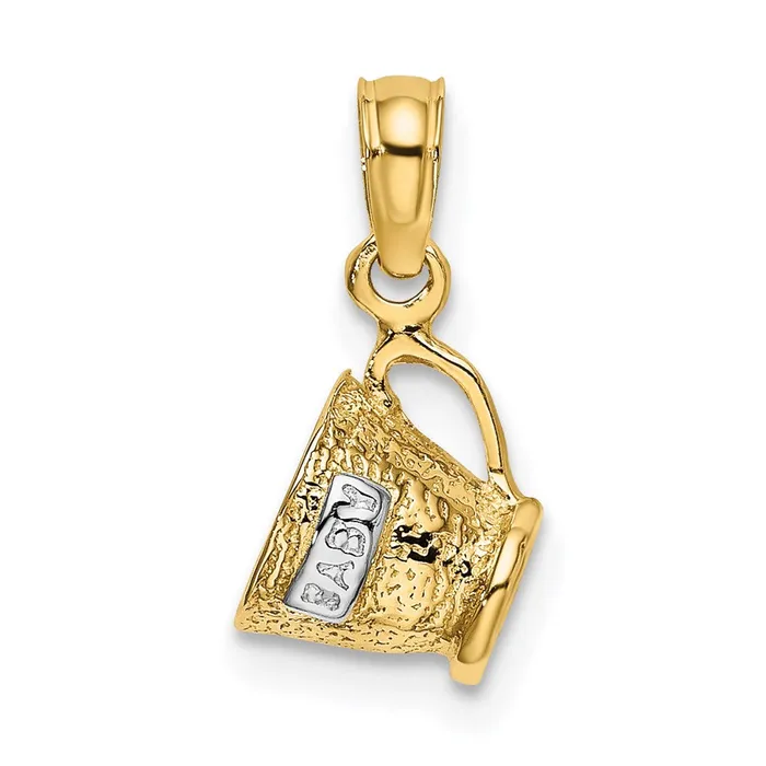 Charm Necklaces TreasureFineJewelers 14k wRhodium 3D Baby Cup Charm