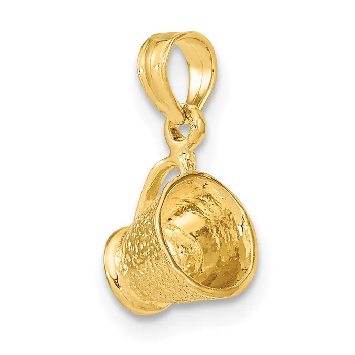 Charm Necklaces TreasureFineJewelers 14k wRhodium 3D Baby Cup Charm