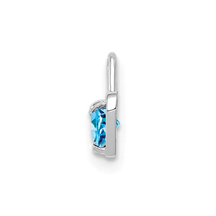 Charm Necklaces TreasureFineJewelers 14k White Gold December Synthetic Birthstone Heart Charm