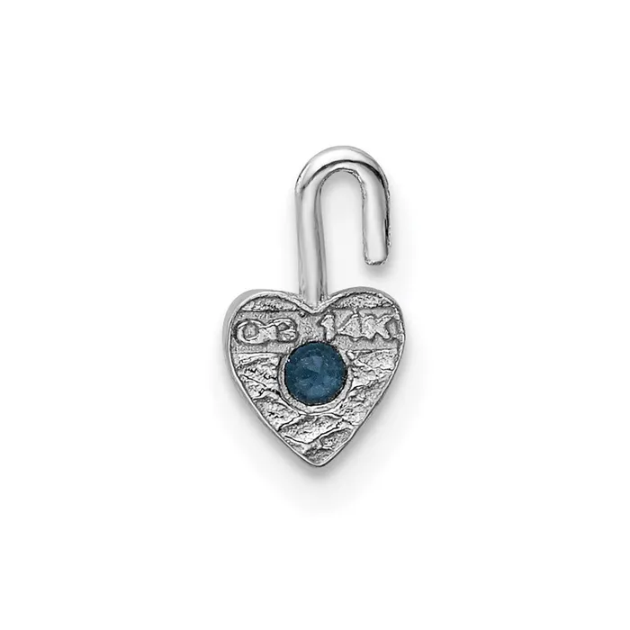 Charm Necklaces TreasureFineJewelers 14k White Gold December Synthetic Birthstone Heart Charm