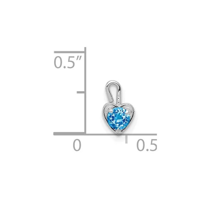 Charm Necklaces TreasureFineJewelers 14k White Gold December Synthetic Birthstone Heart Charm