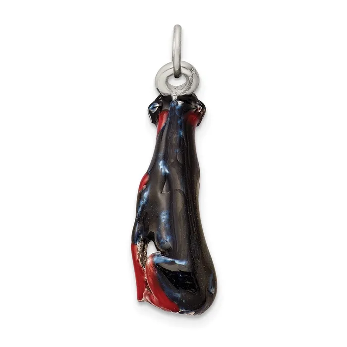 Charm Necklaces TreasureFineJewelers Silver Enamel Rottweiler Charm