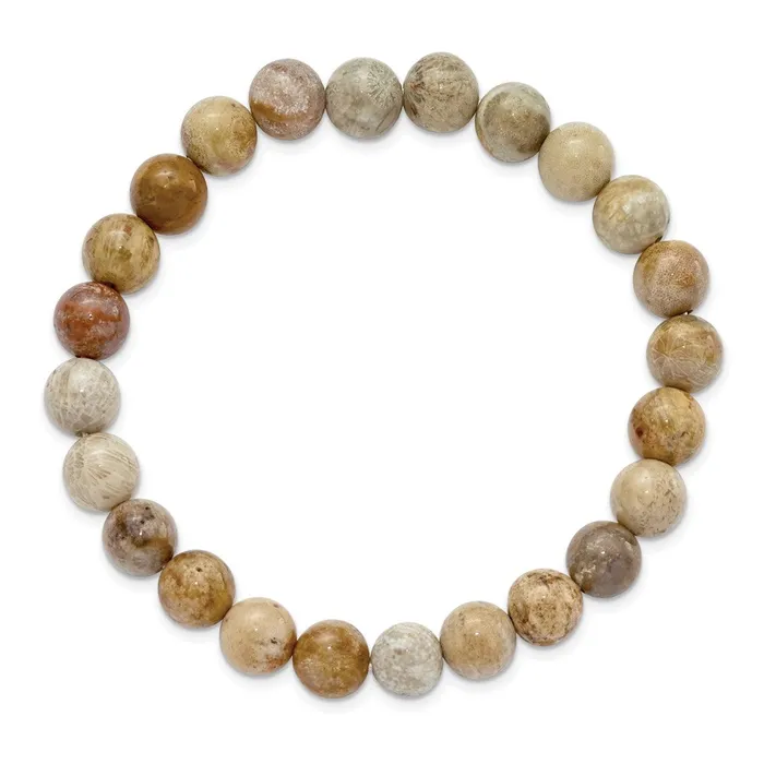 Chisel 8mm Chrysanthemum Agate Beaded Stretch Bracelet TreasureFineJewelers Bracelets