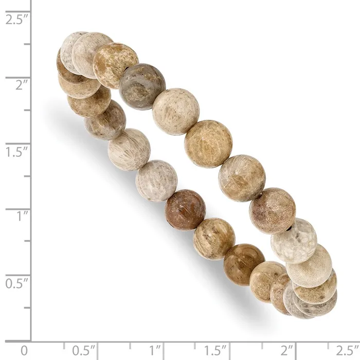 Chisel 8mm Chrysanthemum Agate Beaded Stretch Bracelet TreasureFineJewelers Bracelets