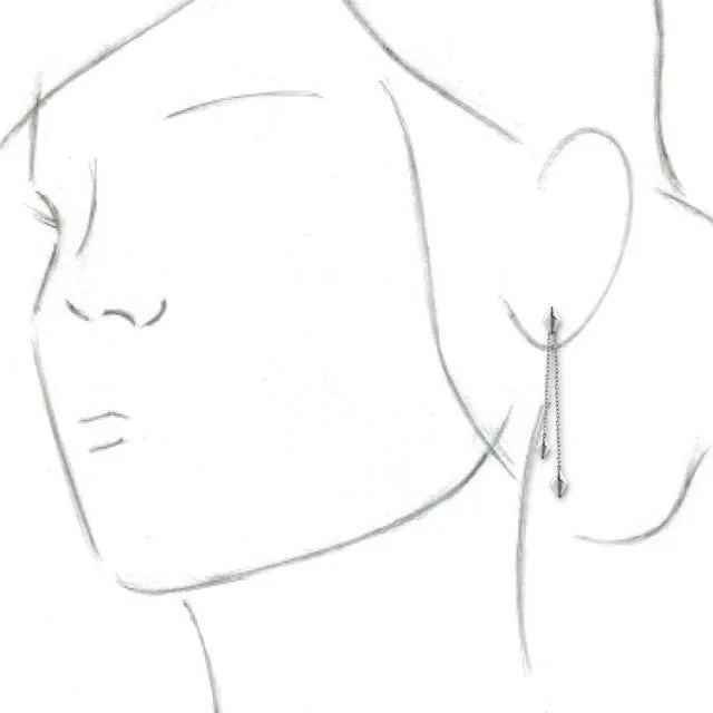 Earrings 14K White Chain Earrings TreasureFineJewelers