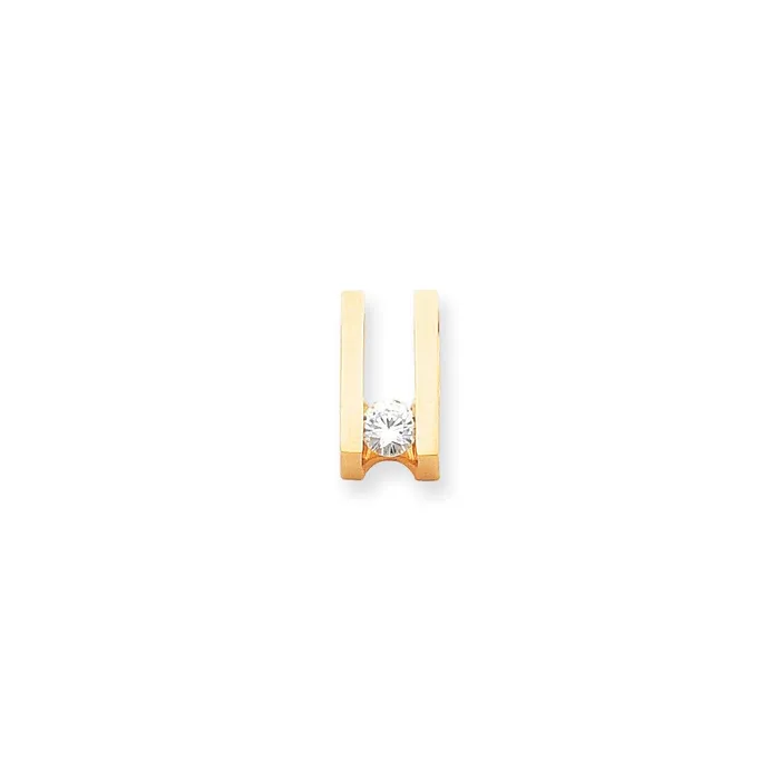 Earrings 14k Yellow Gold Polished Completed Fits up to 6mm 8mm Fancy Moissanite Slide TreasureFineJewelers