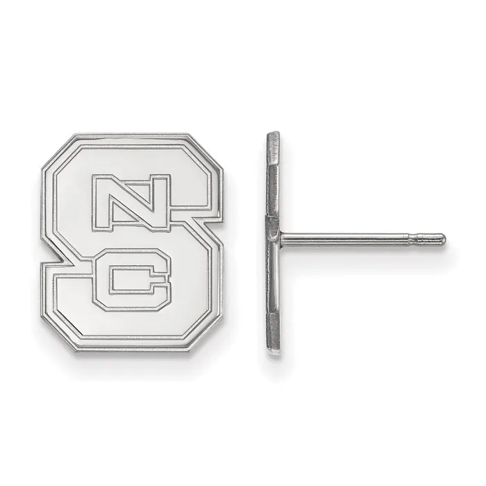 Earrings Sterling Silver Rhodiumplated North Carolina State University NCS Small Post Earrings TreasureFineJewelers