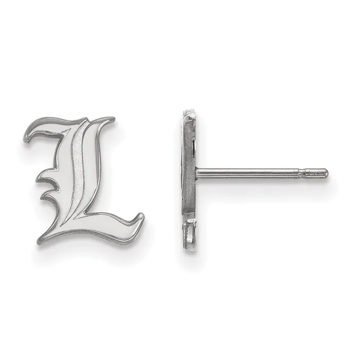 Earrings TreasureFineJewelers 10k White Gold University of Louisville Letter L Extra Small Post Earrings