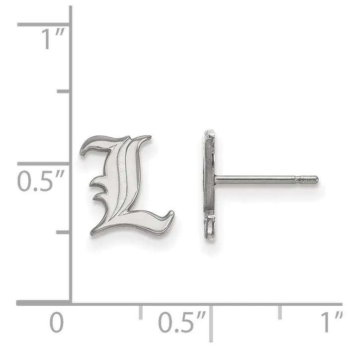 Earrings TreasureFineJewelers 10k White Gold University of Louisville Letter L Extra Small Post Earrings
