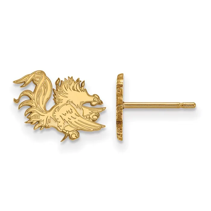Earrings TreasureFineJewelers 14k Gold University of South Carolina Gamecock Extra Small Post Earrings