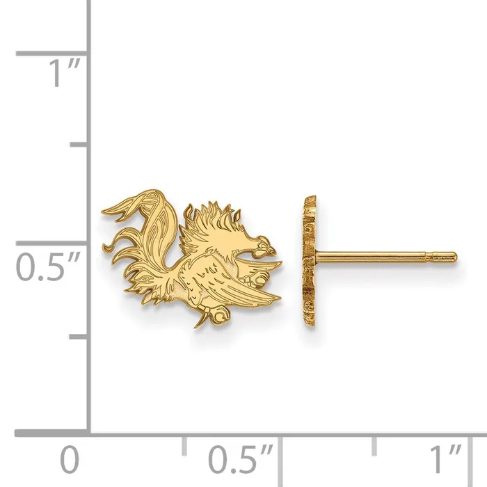 Earrings TreasureFineJewelers 14k Gold University of South Carolina Gamecock Extra Small Post Earrings