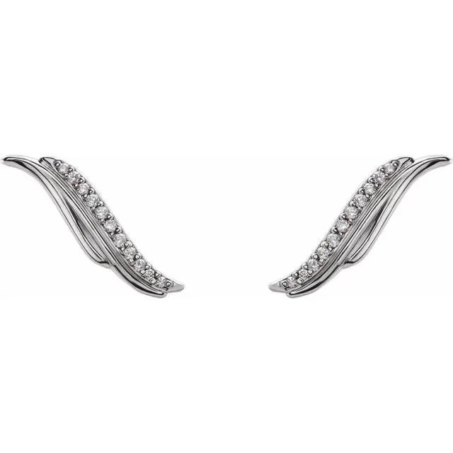 Earrings TreasureFineJewelers 14K White 06 CTW Diamond Ear Climbers