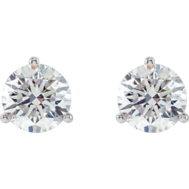 Earrings TreasureFineJewelers 14K White Gold 34 CTW Natural Diamond Stud Earrings