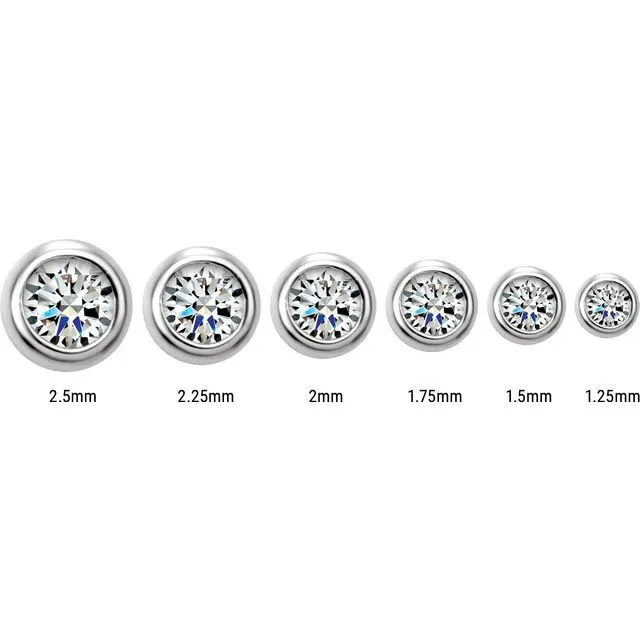 Earrings TreasureFineJewelers 14K Yellow Gold 01 CT Natural Diamond Micro Bezel Single Stud Earring