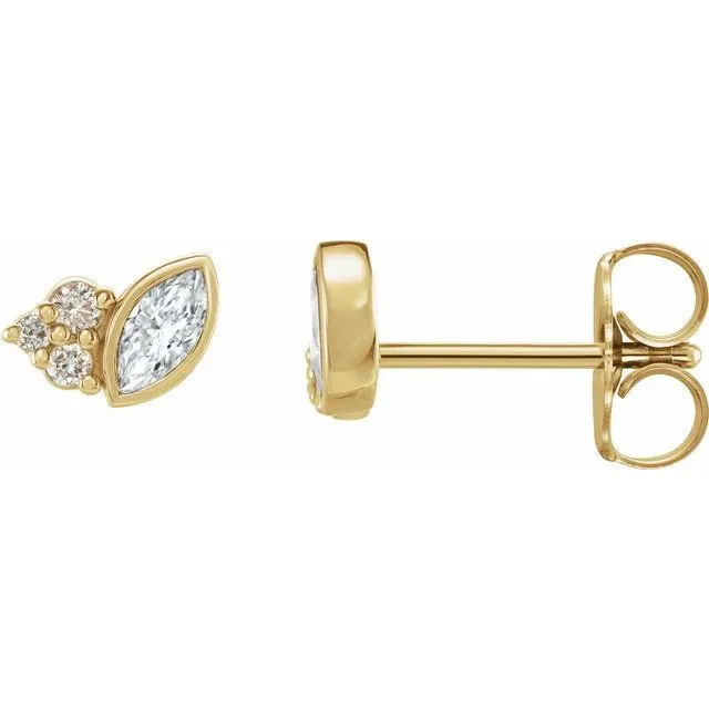 Earrings TreasureFineJewelers 14K Yellow Gold 15 CTW Natural Diamond Earrings